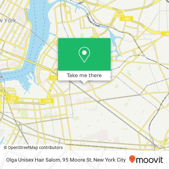 Olga Unisex Hair Salom, 95 Moore St map