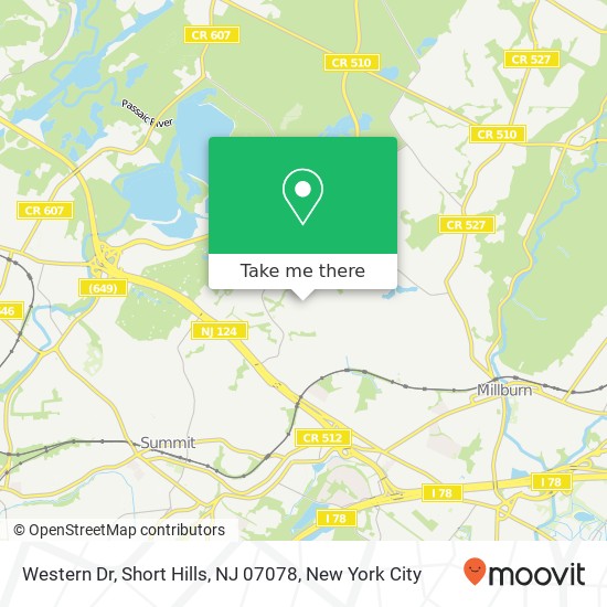 Mapa de Western Dr, Short Hills, NJ 07078