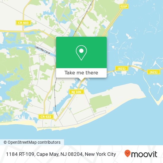 Mapa de 1184 RT-109, Cape May, NJ 08204