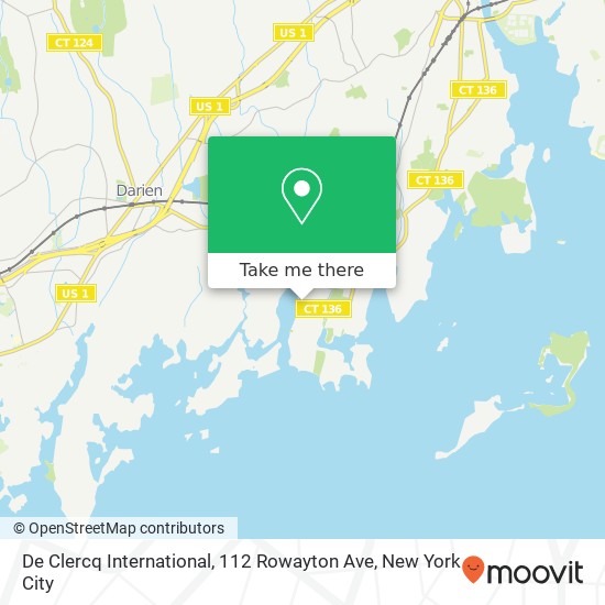 Mapa de De Clercq International, 112 Rowayton Ave