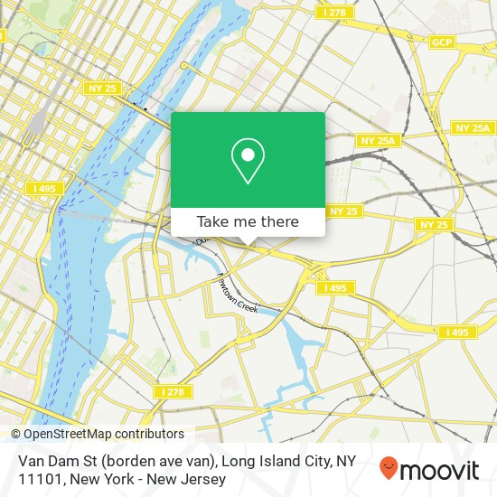 Mapa de Van Dam St (borden ave van), Long Island City, NY 11101
