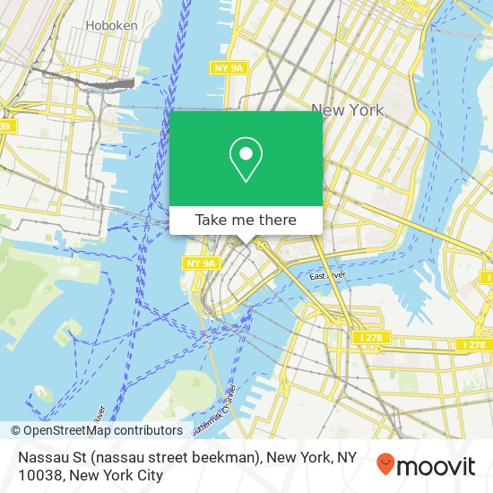 Mapa de Nassau St (nassau street beekman), New York, NY 10038