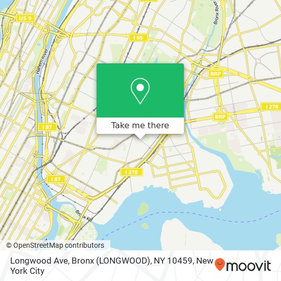 Mapa de Longwood Ave, Bronx (LONGWOOD), NY 10459