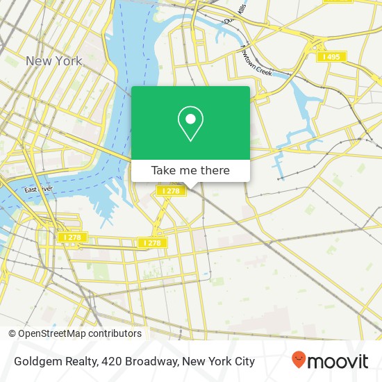 Mapa de Goldgem Realty, 420 Broadway