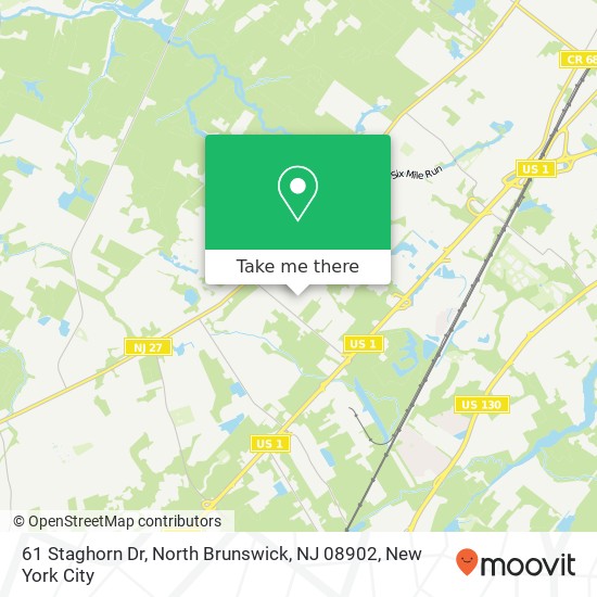 Mapa de 61 Staghorn Dr, North Brunswick, NJ 08902