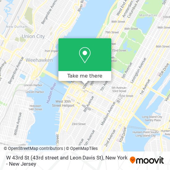 Mapa de W 43rd St (43rd street and Leon Davis St)