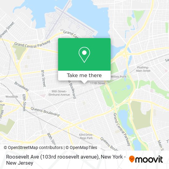 Mapa de Roosevelt Ave (103rd roosevelt avenue)
