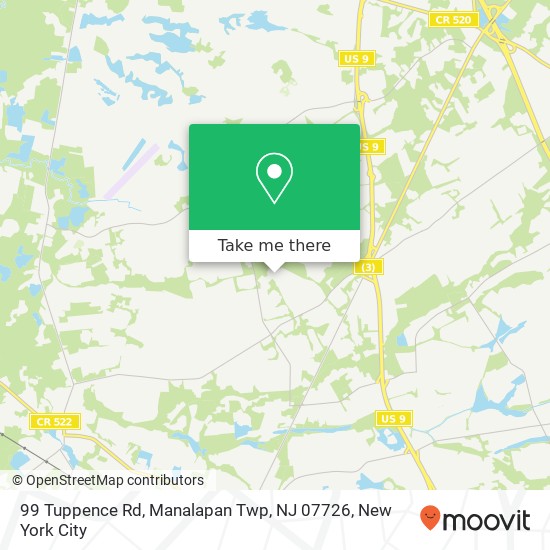 99 Tuppence Rd, Manalapan Twp, NJ 07726 map