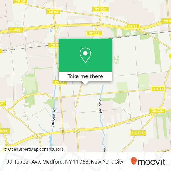 Mapa de 99 Tupper Ave, Medford, NY 11763