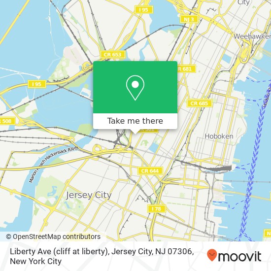 Mapa de Liberty Ave (cliff at liberty), Jersey City, NJ 07306