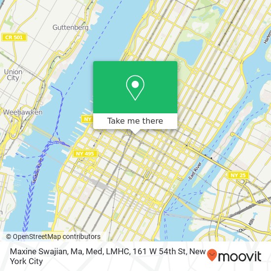 Mapa de Maxine Swajian, Ma, Med, LMHC, 161 W 54th St