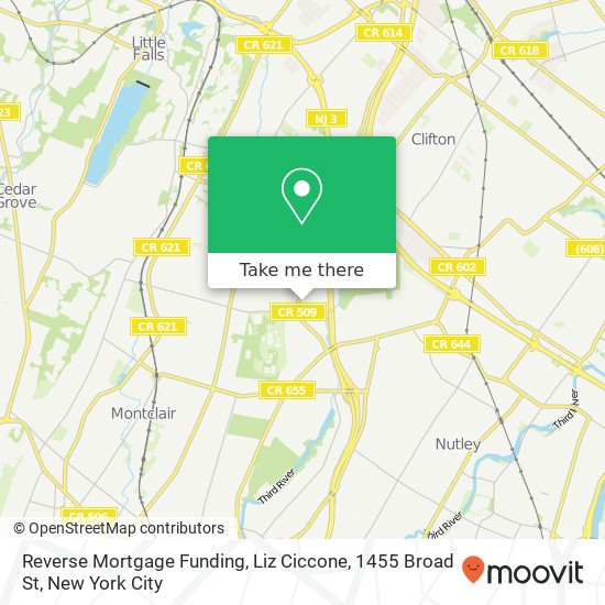 Mapa de Reverse Mortgage Funding, Liz Ciccone, 1455 Broad St