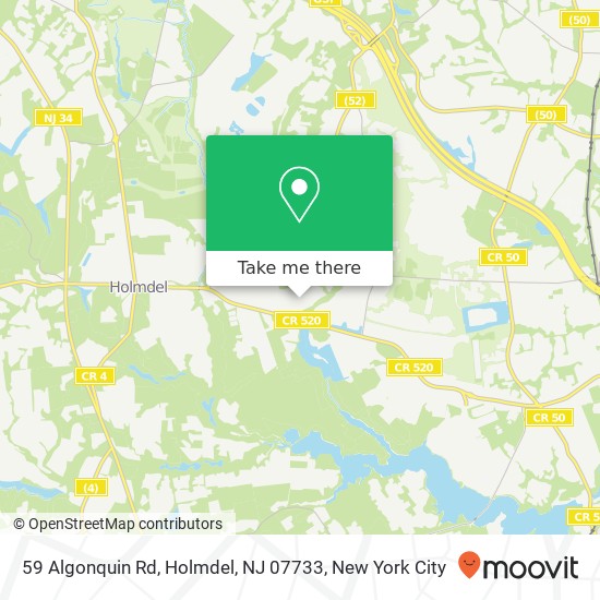 Mapa de 59 Algonquin Rd, Holmdel, NJ 07733