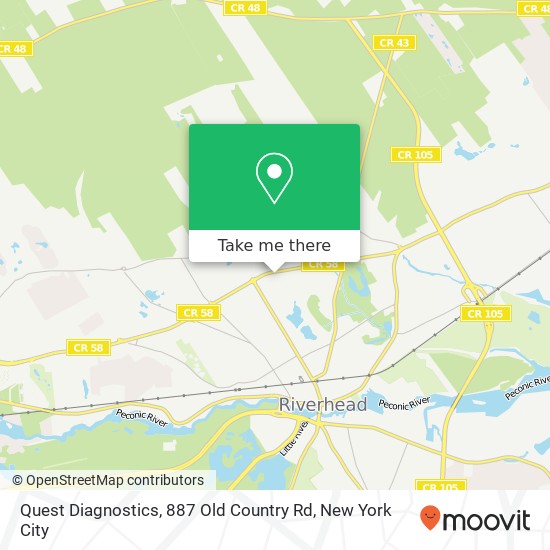 Mapa de Quest Diagnostics, 887 Old Country Rd