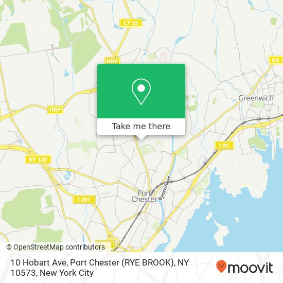 Mapa de 10 Hobart Ave, Port Chester (RYE BROOK), NY 10573