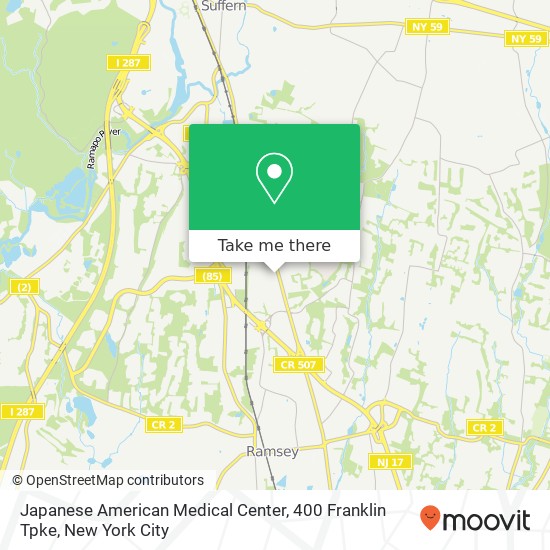 Japanese American Medical Center, 400 Franklin Tpke map