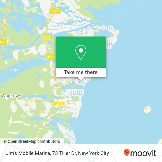 Mapa de Jim's Mobile Marine, 73 Tiller Dr