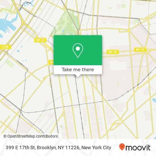 Mapa de 399 E 17th St, Brooklyn, NY 11226