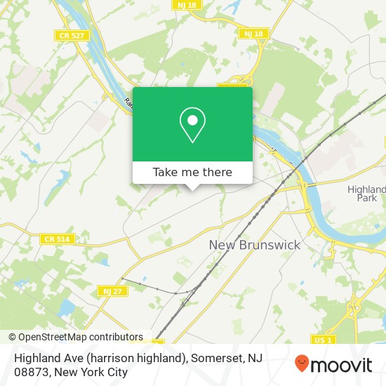 Mapa de Highland Ave (harrison highland), Somerset, NJ 08873