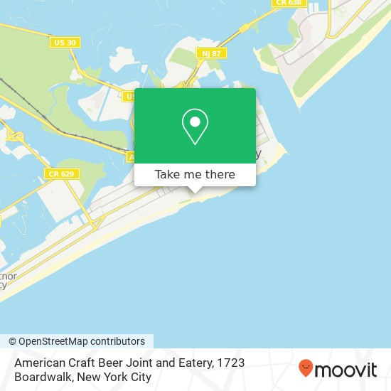 Mapa de American Craft Beer Joint and Eatery, 1723 Boardwalk