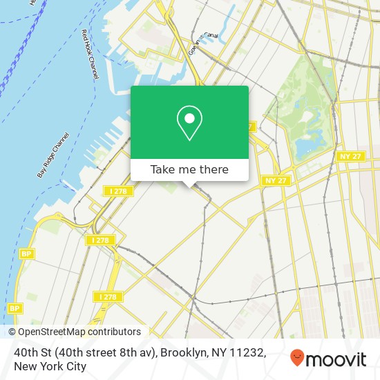 Mapa de 40th St (40th street 8th av), Brooklyn, NY 11232