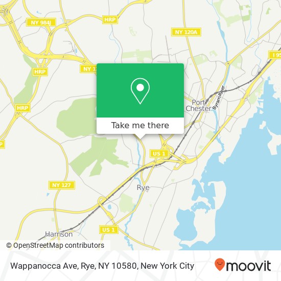 Mapa de Wappanocca Ave, Rye, NY 10580