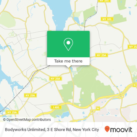 Mapa de Bodyworks Unlimited, 3 E Shore Rd
