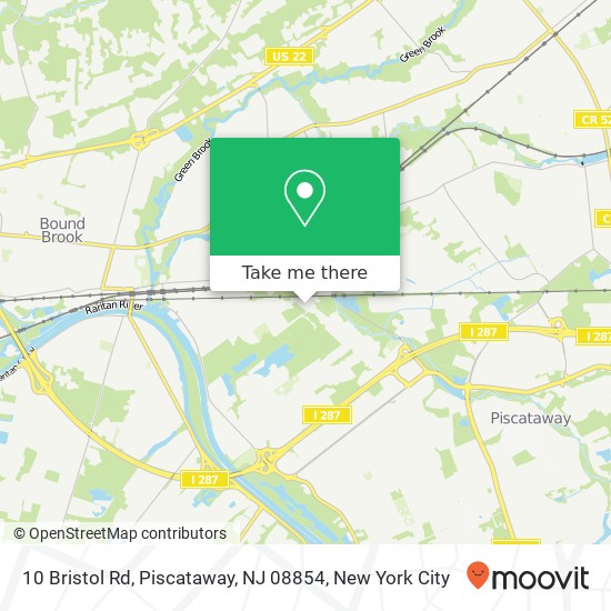 Mapa de 10 Bristol Rd, Piscataway, NJ 08854