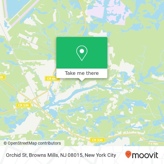 Mapa de Orchid St, Browns Mills, NJ 08015