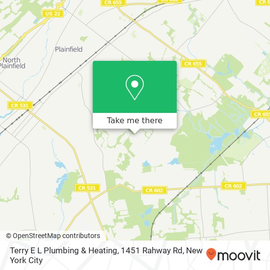 Mapa de Terry E L Plumbing & Heating, 1451 Rahway Rd