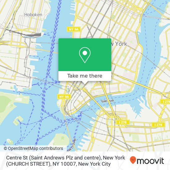 Centre St (Saint Andrews Plz and centre), New York (CHURCH STREET), NY 10007 map