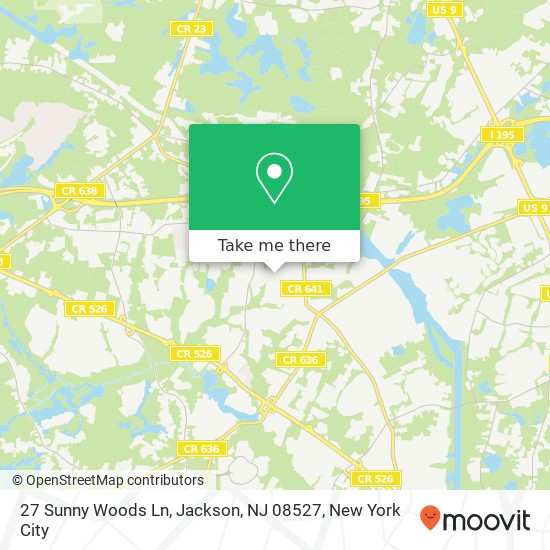 Mapa de 27 Sunny Woods Ln, Jackson, NJ 08527