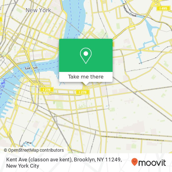 Mapa de Kent Ave (classon ave kent), Brooklyn, NY 11249