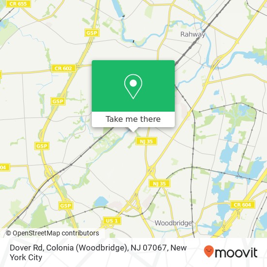 Mapa de Dover Rd, Colonia (Woodbridge), NJ 07067