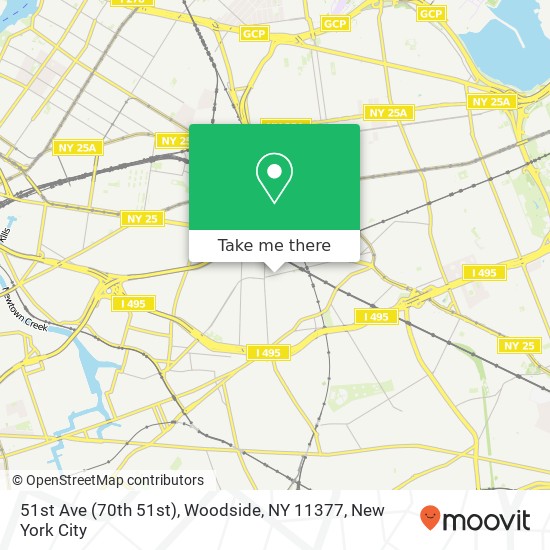 Mapa de 51st Ave (70th 51st), Woodside, NY 11377