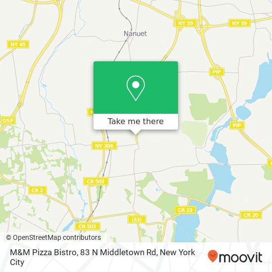 Mapa de M&M Pizza Bistro, 83 N Middletown Rd