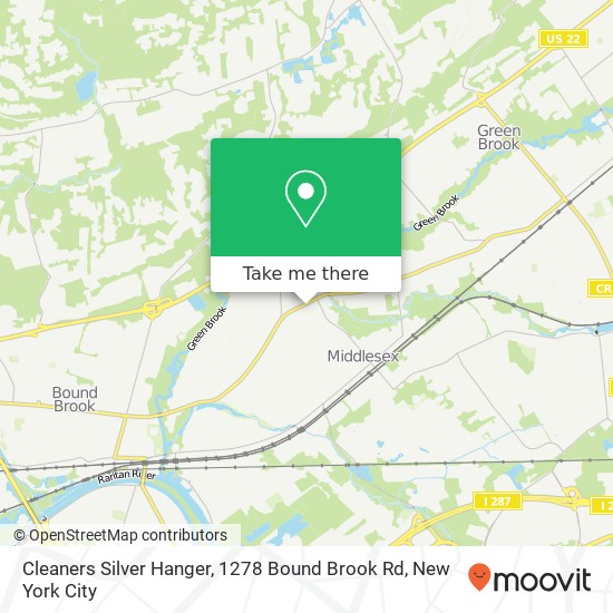 Mapa de Cleaners Silver Hanger, 1278 Bound Brook Rd