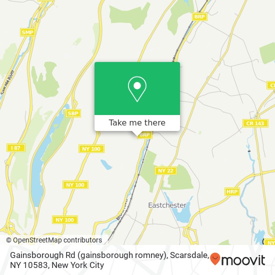 Mapa de Gainsborough Rd (gainsborough romney), Scarsdale, NY 10583