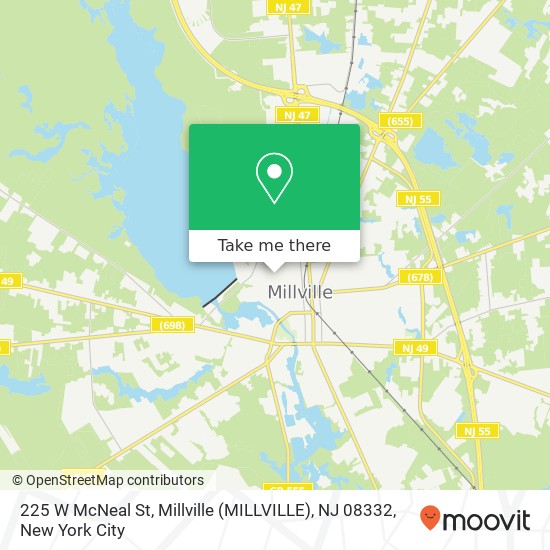 Mapa de 225 W McNeal St, Millville (MILLVILLE), NJ 08332