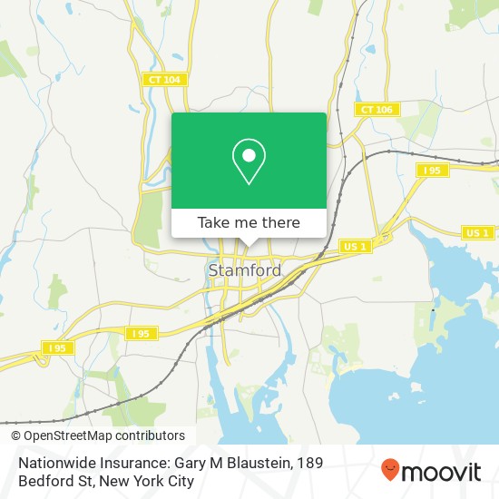 Mapa de Nationwide Insurance: Gary M Blaustein, 189 Bedford St