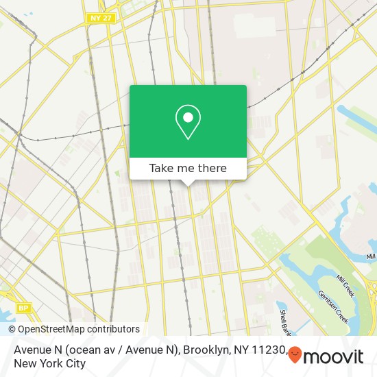 Mapa de Avenue N (ocean av / Avenue N), Brooklyn, NY 11230