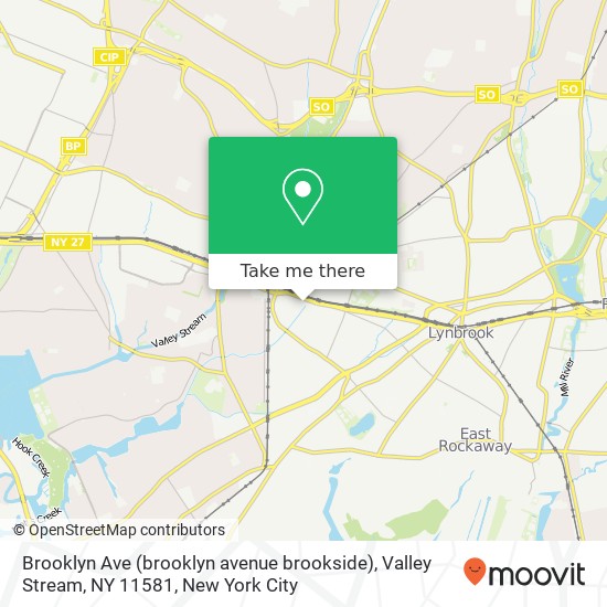 Mapa de Brooklyn Ave (brooklyn avenue brookside), Valley Stream, NY 11581