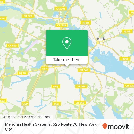 Meridian Health Systems, 525 Route 70 map