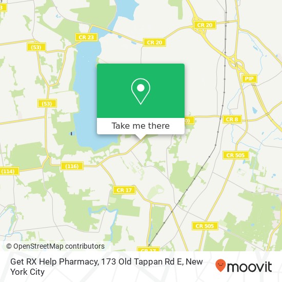 Mapa de Get RX Help Pharmacy, 173 Old Tappan Rd E
