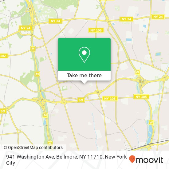 Mapa de 941 Washington Ave, Bellmore, NY 11710