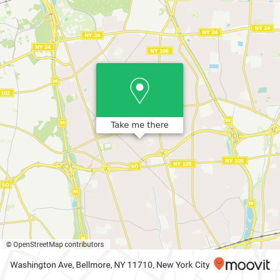 Mapa de Washington Ave, Bellmore, NY 11710