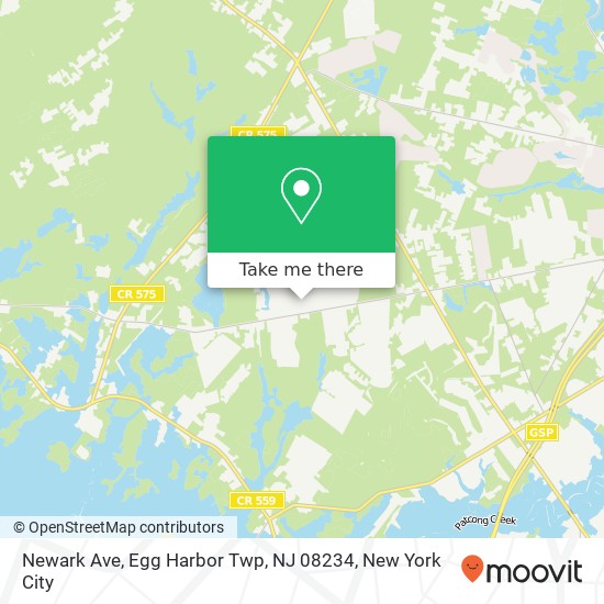 Mapa de Newark Ave, Egg Harbor Twp, NJ 08234