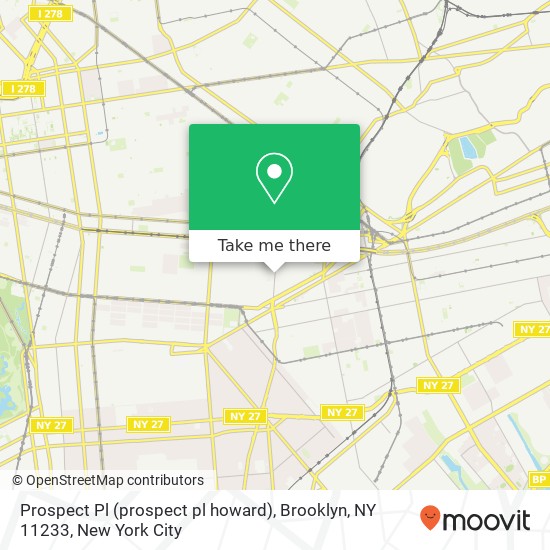 Mapa de Prospect Pl (prospect pl howard), Brooklyn, NY 11233