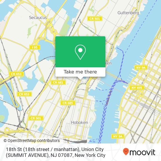 18th St (18th street / manhattan), Union City (SUMMIT AVENUE), NJ 07087 map