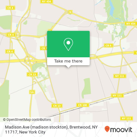 Mapa de Madison Ave (madison stockton), Brentwood, NY 11717